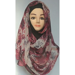 Mariam Hijab - Dark Purple Printed